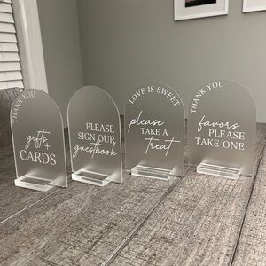 Favors design. Wedding Signs, Frosted Acrylic BUNDLE TO SAVE